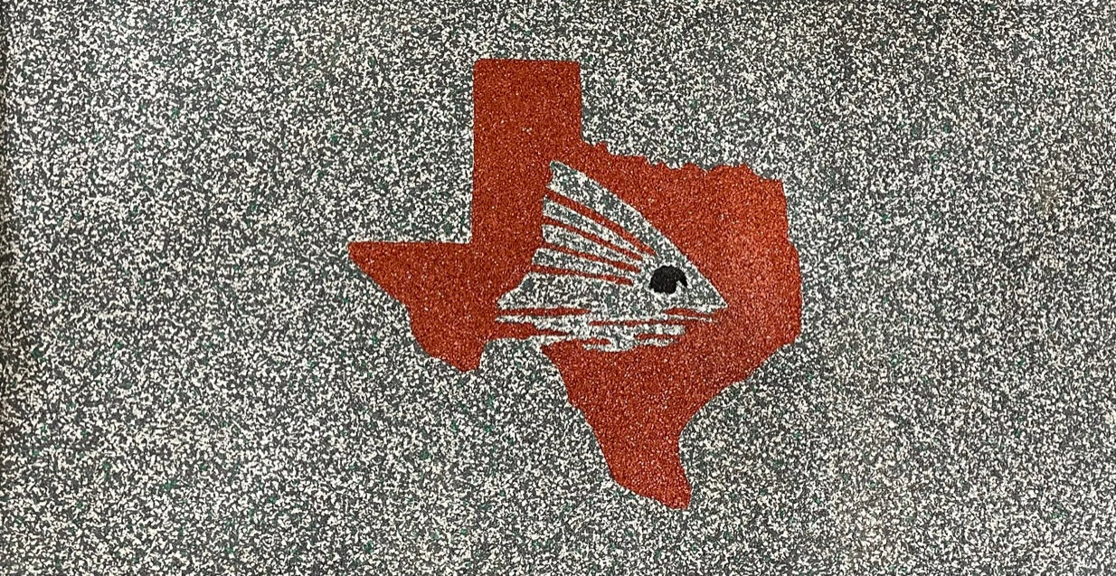 24x46 Custom Door Mat Texas Redfish Gray Clay Red