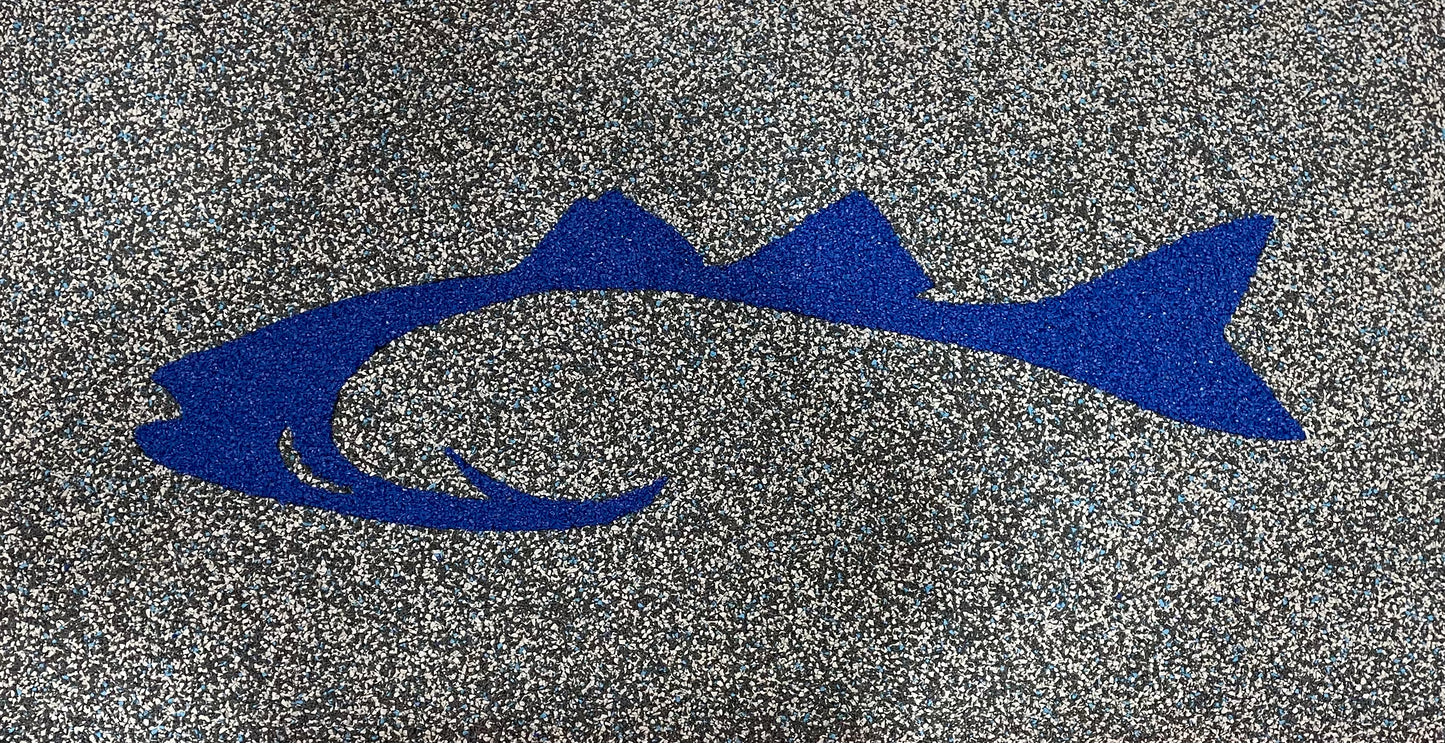 24x46 Custom Door Mat Redfish Gray Blue