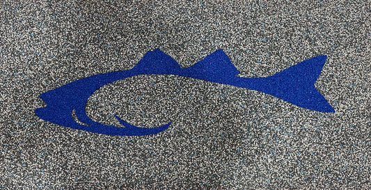 24x46 Custom Door Mat Redfish Gray Blue