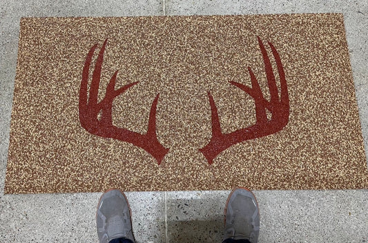 24x46 Custom Door Mat Whitetail Antlers