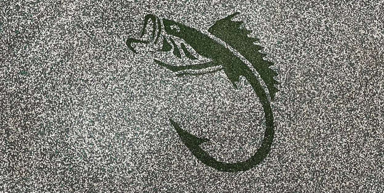 24x46 Custom Door Mat Largemouth Bass Gray Green